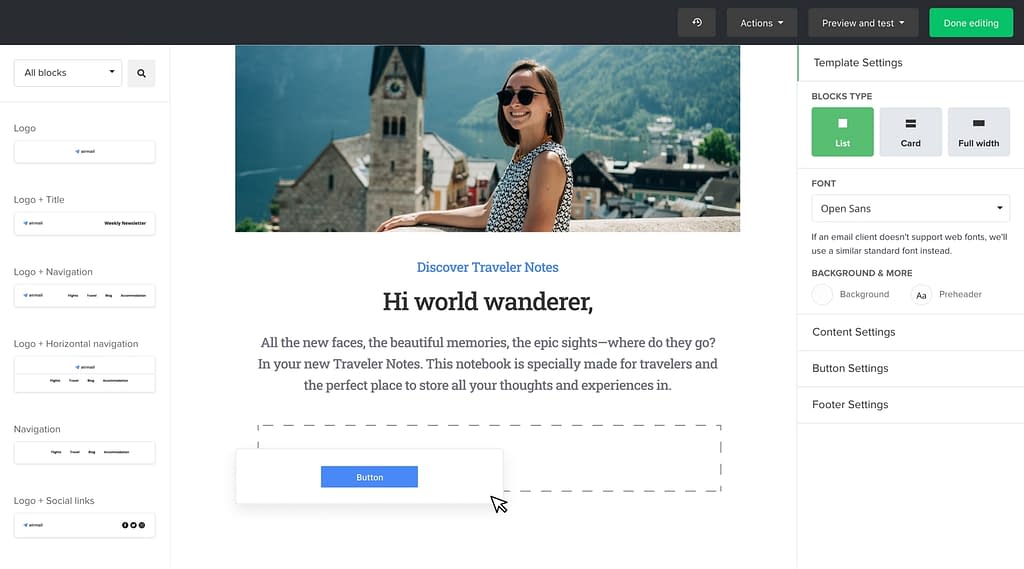 E-mailový marketing jednoduše - MailerLite 2023 — Webrun.cz email builder